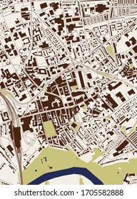 Stadtplan der Vektorillustration Preston, Lancashire, Nordwestengland, England, Vereinigtes Königreich