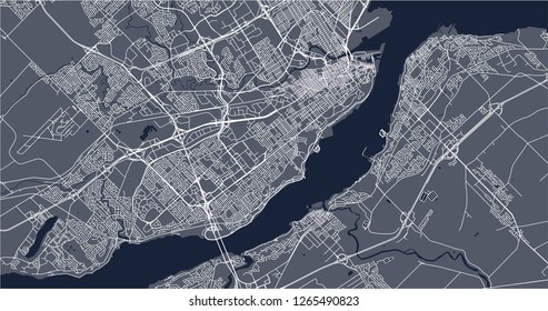 Vector map of the city of Quebec, Canada