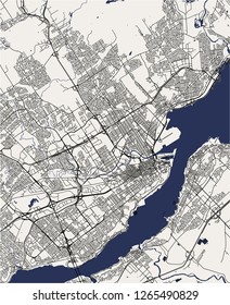 Vector map of the city of Quebec, Canada