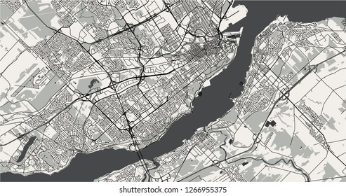 Vector map of the city of Quebec, Canada