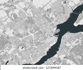 Vector map of the city of Quebec, Canada