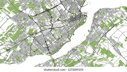 Vector map of the city of Quebec, Canada