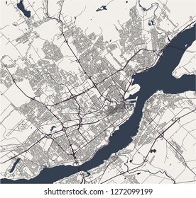 Vector map of the city of Quebec, Canada