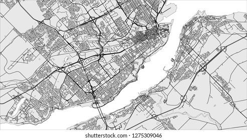 Vector map of the city of Quebec, Canada