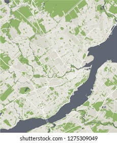 Vector map of the city of Quebec, Canada