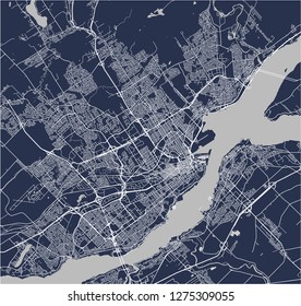 Vector map of the city of Quebec, Canada