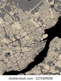 Vector map of the city of Quebec, Canada