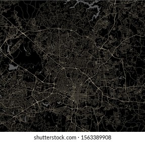 vector map of the city of Raleigh, North Carolina, United States America