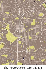 vector map of the city of Raleigh, North Carolina, United States America