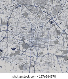 vector map of the city of Raleigh, North Carolina, United States America