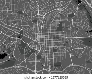 vector map of the city of Raleigh, North Carolina, United States America
