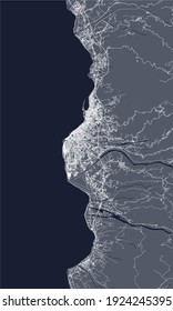 Vektorkarte der Stadt Reggio di Calabria, Italien