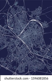 vector map of the city of Reims, Marne, Grand Est, France