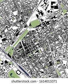 vector map of the city of Reims, Marne, Grand Est, France