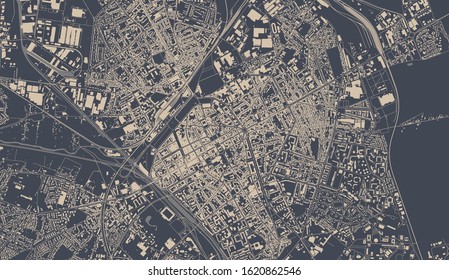 vector map of the city of Reims, Marne, Grand Est, France