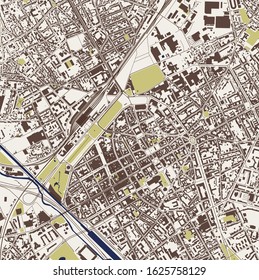 vector map of the city of Reims, Marne, Grand Est, France