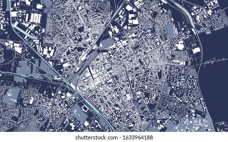 vector map of the city of Reims, Marne, Grand Est, France