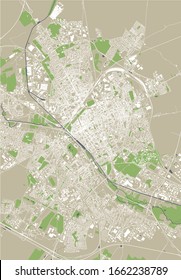 vector map of the city of Reims, Marne, Grand Est, France