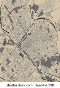 vector map of the city of Reims, Marne, Grand Est, France