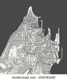 mapa vector de la ciudad de Rodas, Grecia