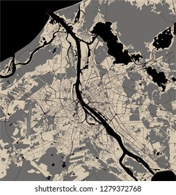 vector map of the city of Riga, Latvia