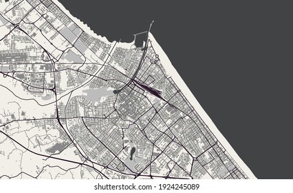 vector map of the city of Rimini, Italy