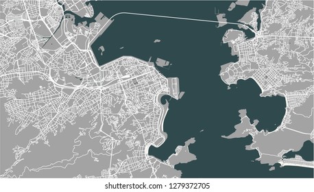vector map of the city of Rio de Janeiro, Southeast, Brazil