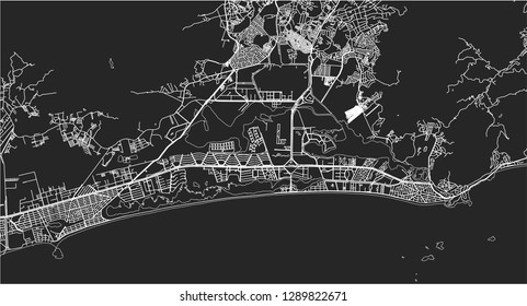 vector map of the city of Rio de Janeiro, Southeast, Brazil