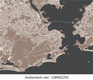 vector map of the city of Rio de Janeiro, Southeast, Brazil