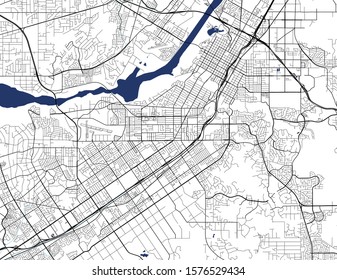 vector map of the city of Riverside, California, United States America