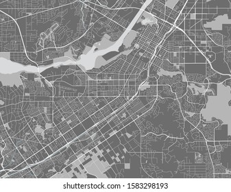 vector map of the city of Riverside, California, United States America