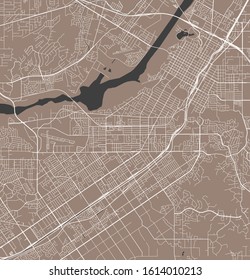 vector map of the city of Riverside, California, United States America