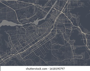 vector map of the city of Riverside, California, United States America