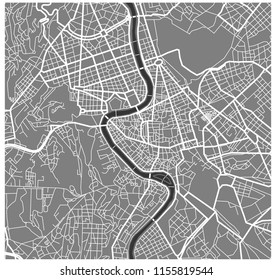 vector map of the city of Rome, Italy
