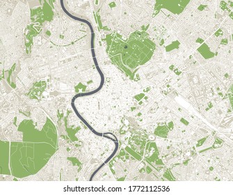 vector map of the city of Rome, Italy