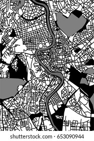 vector map of the city of Rome, Italy