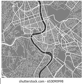 vector map of the city of Rome, Italy