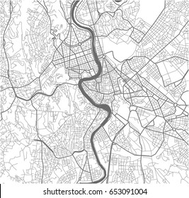 Vector Map Of The City Of Rome, Italy