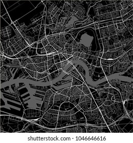 vector map of the city of Rotterdam, in South Holland, Netherlands