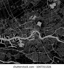 vector map of the city of Rotterdam, in South Holland, Netherlands