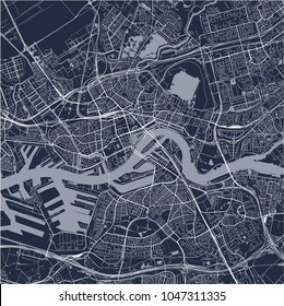 vector map of the city of Rotterdam, in South Holland, Netherlands