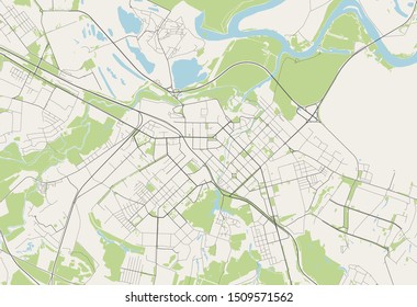 vector map of the city of Ryazan, Russia