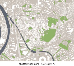 vector map of the city of Saint-Denis, Seine-Saint-Denis, Ile-de-France, France