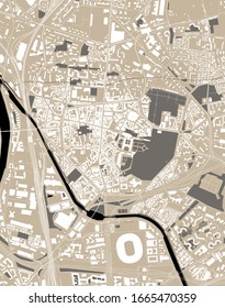 vector map of the city of Saint-Denis, Seine-Saint-Denis, Ile-de-France, France