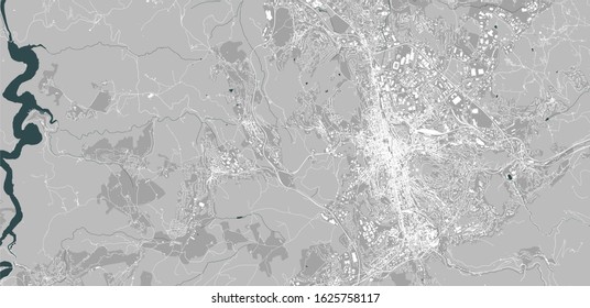 vector map of the city of Saint-Etienne, Loire, Auvergne-Rhone-Alpes, France