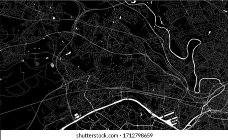 vector map of the city of Salford, Greater Manchester, North West England, England, UK