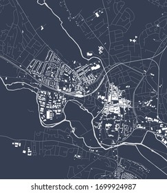 vector map of the city of Salisbury, Wiltshire, South West England, England, UK