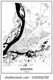 vector map of the city of Samara, Russia