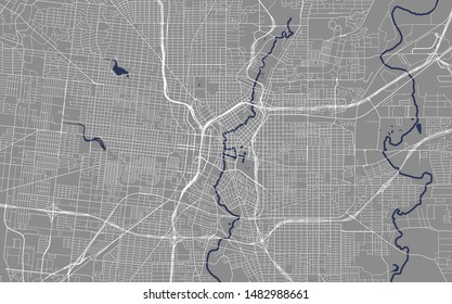 vector map of the city of San Antonio, Texas, USA