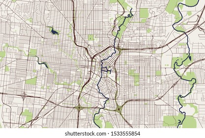 vector map of the city of San Antonio, Texas, USA